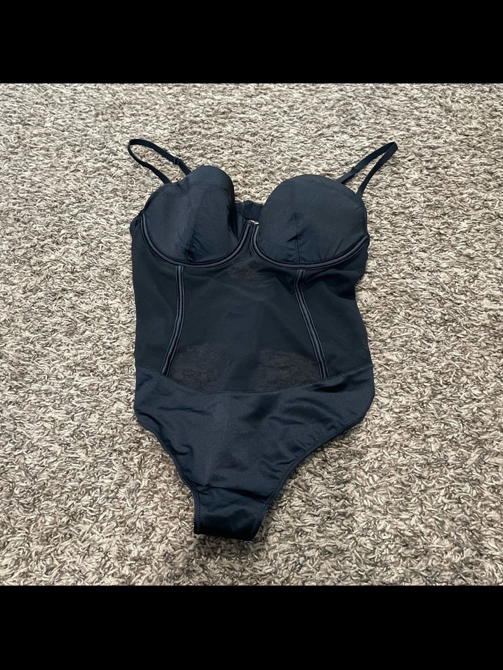 Auden NWOT mesh, underwire, thong, bodysuit, black medium